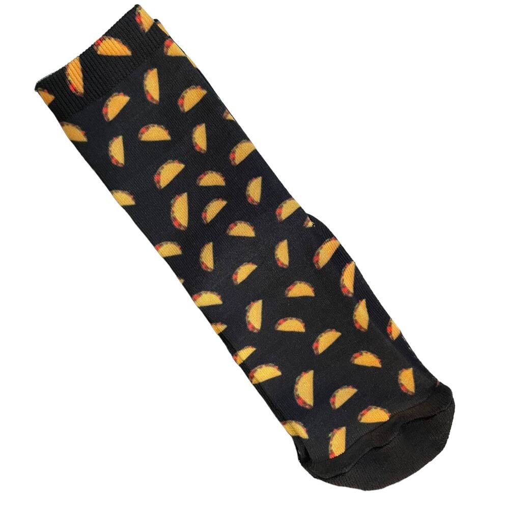 Vicky Life Black Taco Fun Novelty Crew Socks Small 4-6